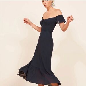 Reformation butterfly dress navy size 6